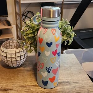 BRIGHTON COLOR OF LOVE WATER BOTTLE, COLORFUL HEARTS BLUE NEW$60
